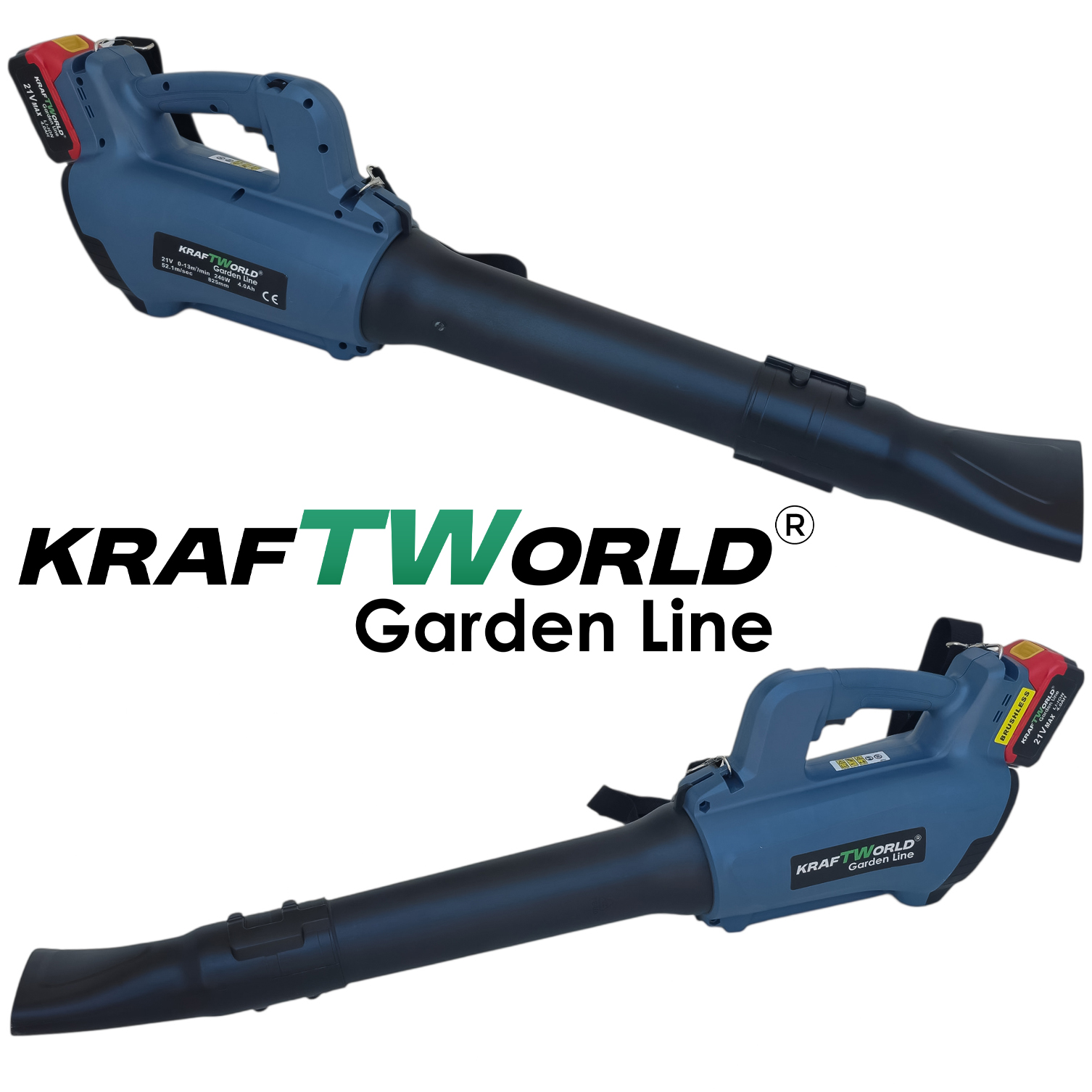 Акумулаторна духалка за листа KraftWorld 21V, 2×4Ah батерии Акумулаторни Гайковерти Акумулаторна духалка за листа KraftWorld 21V, 2×4Ah батерии – изглед 4