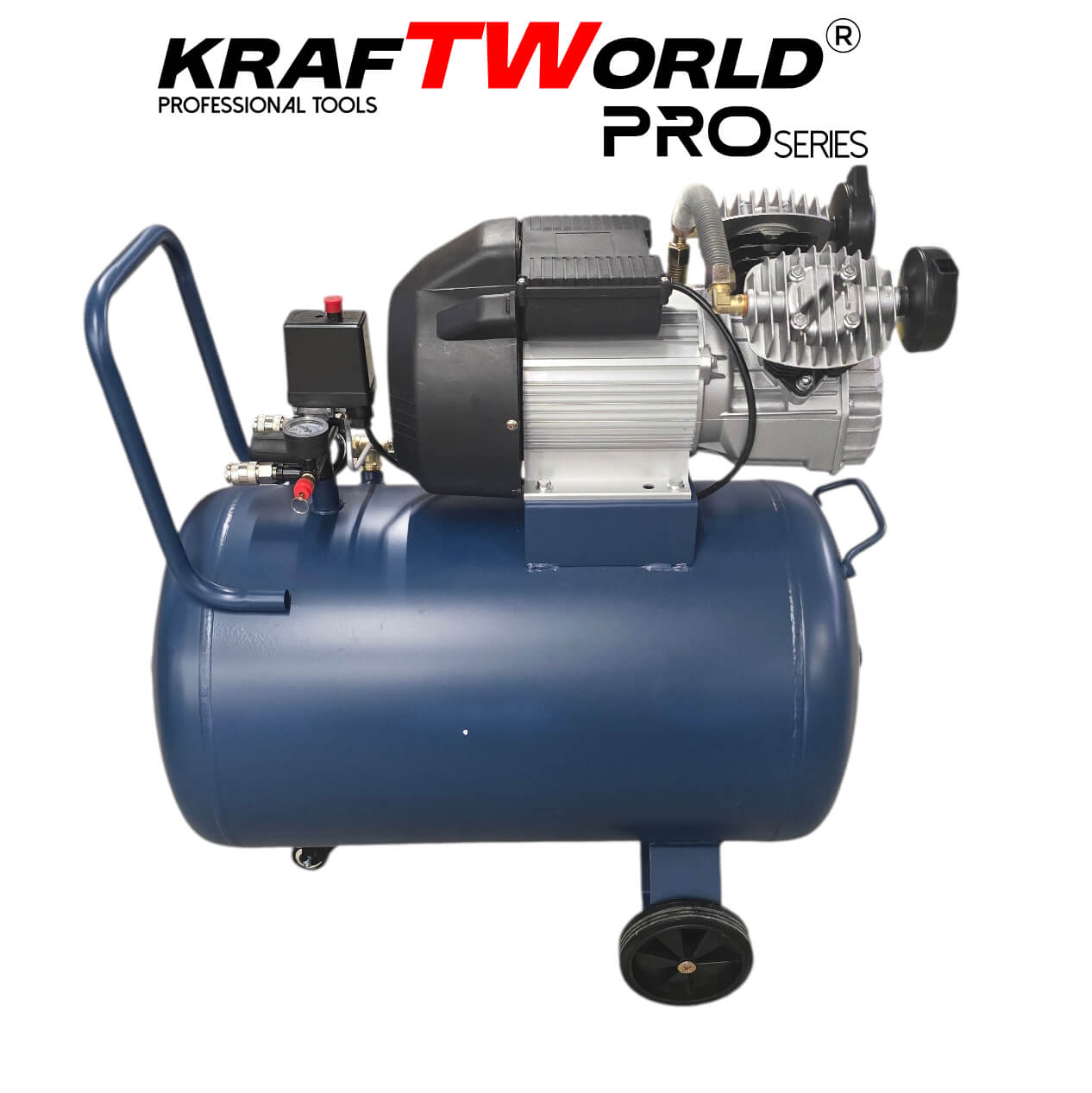 Компресор за въздух 100L KraftWorld с мощен 2200W мотор – 356 л/мин, 8 bar Компресори Компресор за въздух 100L KraftWorld с мощен 2200W мотор – 356 л/мин, 8 bar – изглед 4