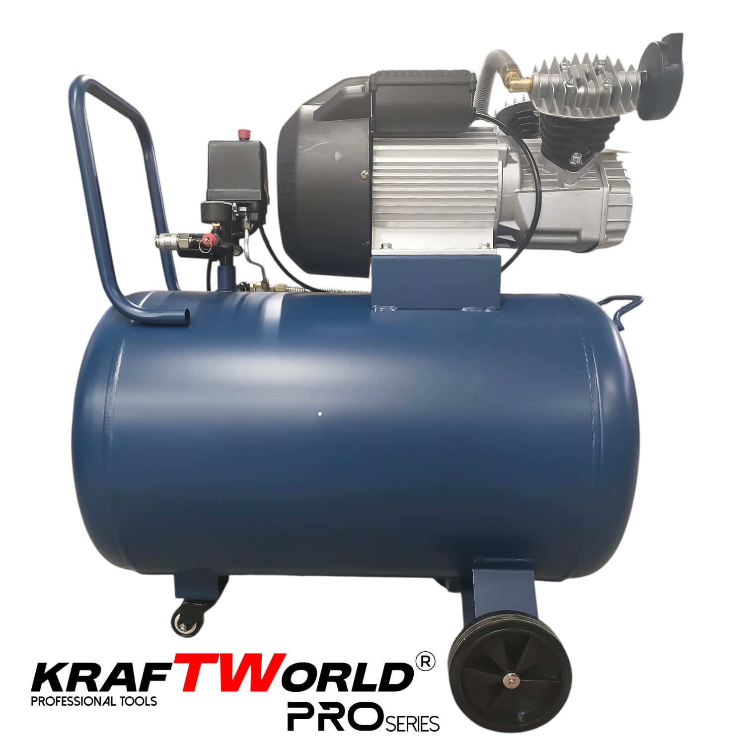 Компресор за въздух 100L KraftWorld с мощен 2200W мотор – 356 л/мин, 8 bar Компресори Компресор за въздух 100L KraftWorld с мощен 2200W мотор – 356 л/мин, 8 bar – изглед 5