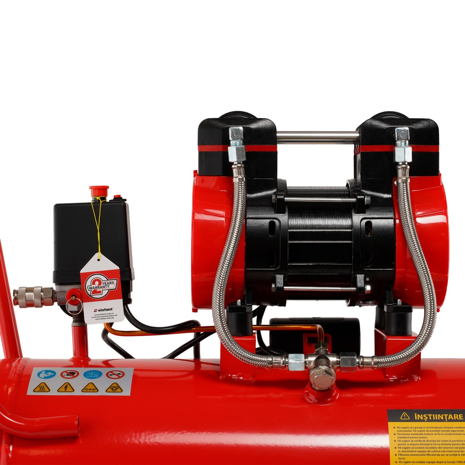 Въздушен безмаслен компресор ELEFANT XY5850 – 50L, 2.3 к.с., 8 BAR Компресори Въздушен безмаслен компресор ELEFANT XY5850 – 50L, 2.3 к.с., 8 BAR – изглед 7