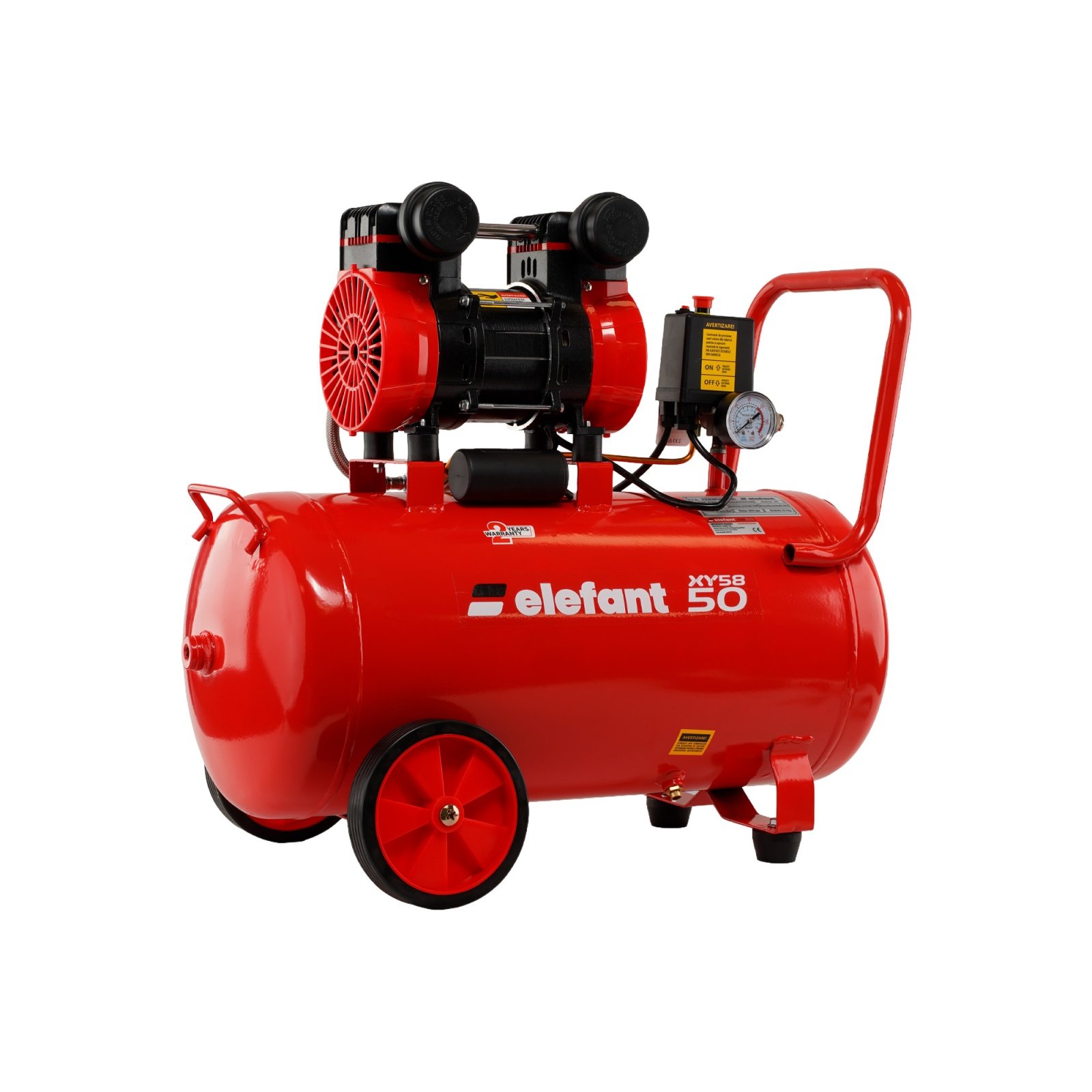 Въздушен безмаслен компресор ELEFANT XY5850 – 50L, 2.3 к.с., 8 BAR Компресори Въздушен безмаслен компресор ELEFANT XY5850 – 50L, 2.3 к.с., 8 BAR